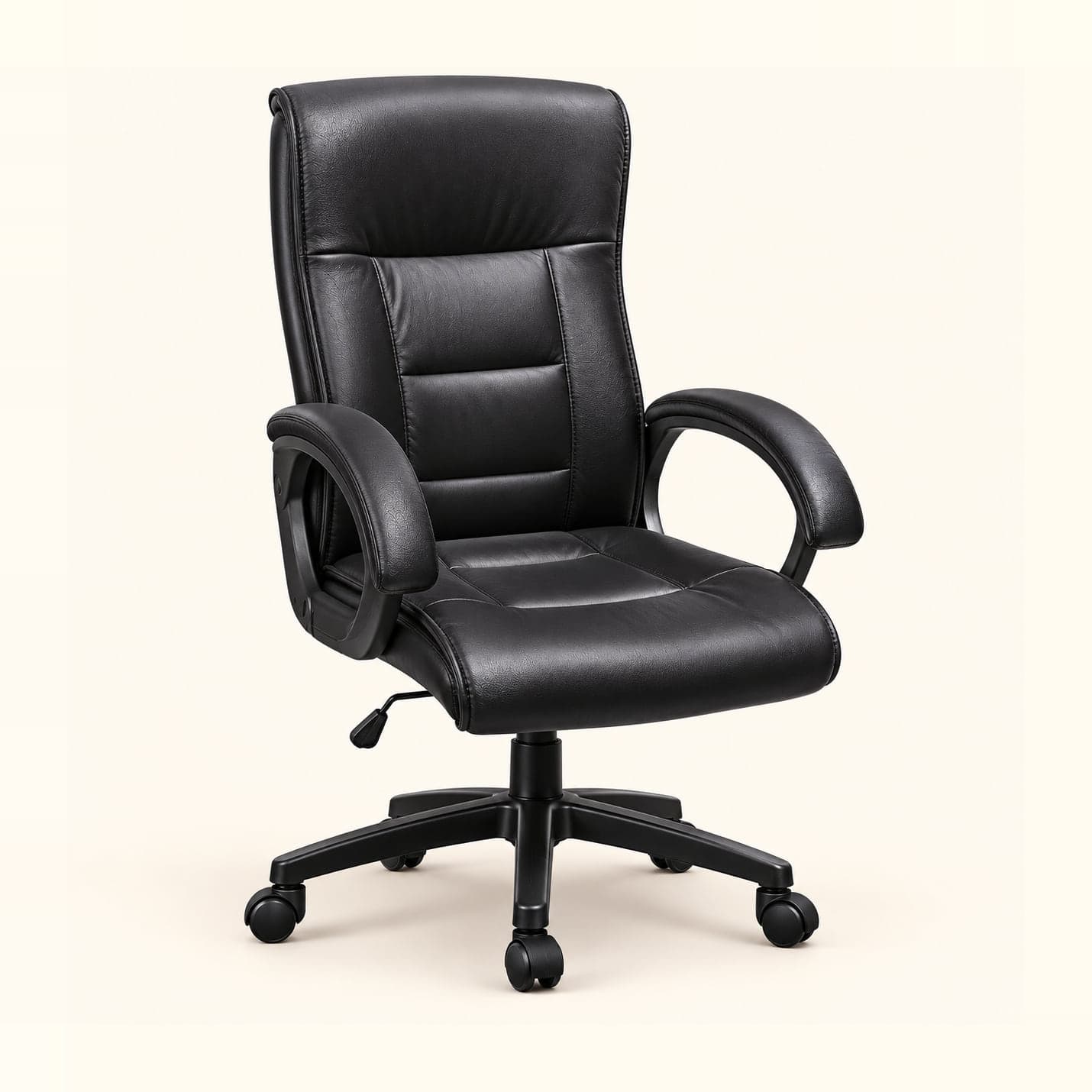 Classic Boss Chair in black, front three-quarter view
