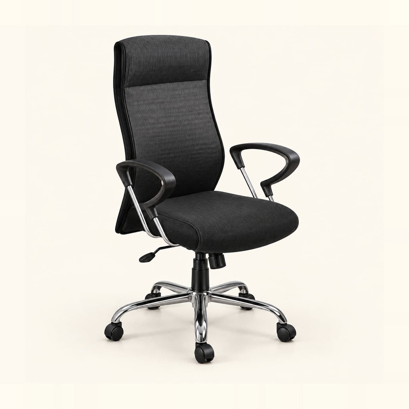 Mesh High-Back Manager Chair in black mesh, front three-quarter view